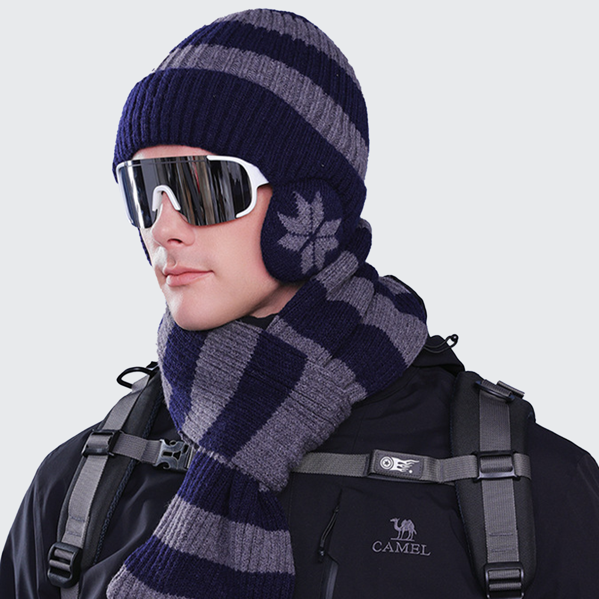 MOUNTAIN RANGE, HAT &amp; SNOWFLAKE SCARF SET